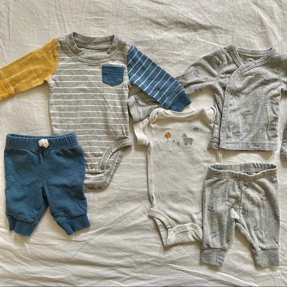 Bundle: Two NB Onesie & Pants Sets